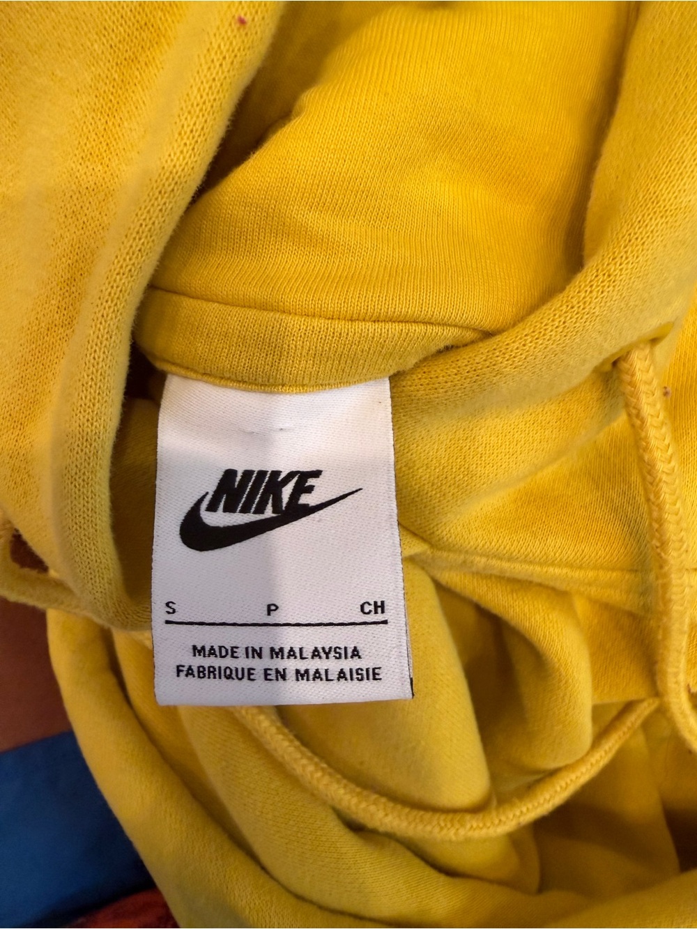 Nike Small Yellow Oversized Cropped Hoodie Embroidered - Picture 3 of 3